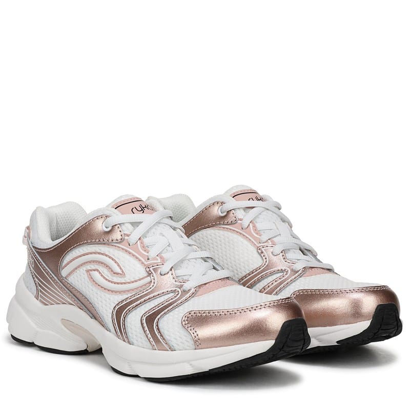 Ryka Women's Streamline Walking Sneakers (Pink Rose Leather/Mesh) - Size 12.0 M