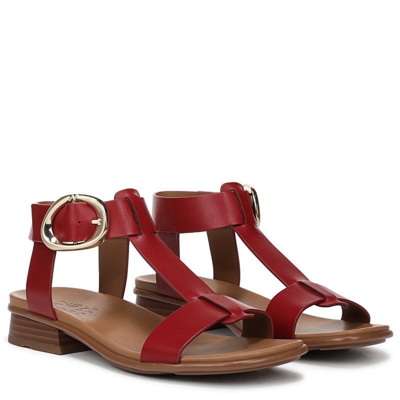 Naturalizer Women's Brandy Sandals (Hearts Flame Red Leather) - Size 6.0 M