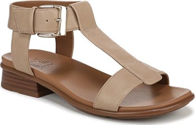 Women's Easton T-Strap Sandal - Tan Faux Leather