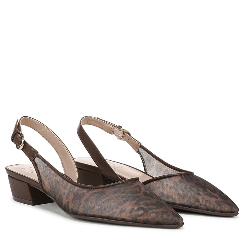 Naturalizer Women's Banks Pointed Toe Flat Shoes (Brown Leopard Print Mesh) - Size 10.0