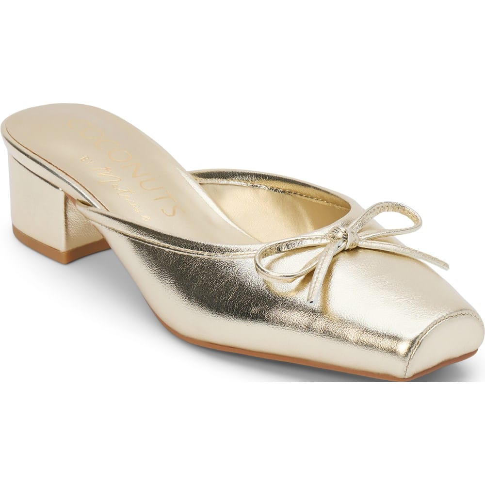 Coconuts Women's Geneva Bow Square Toe Block Heel Mule | Famous