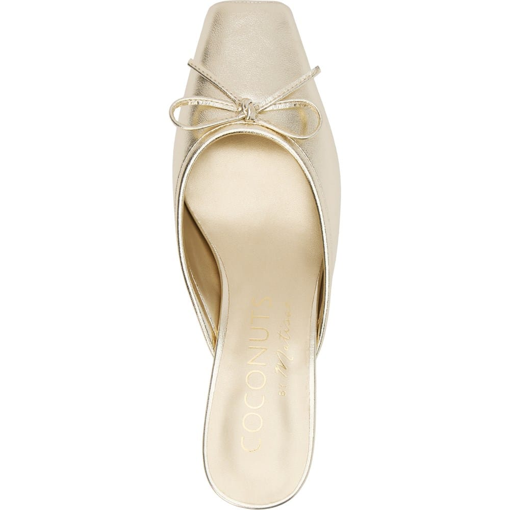 Coconuts Women's Geneva Bow Square Toe Block Heel Mule | Famous