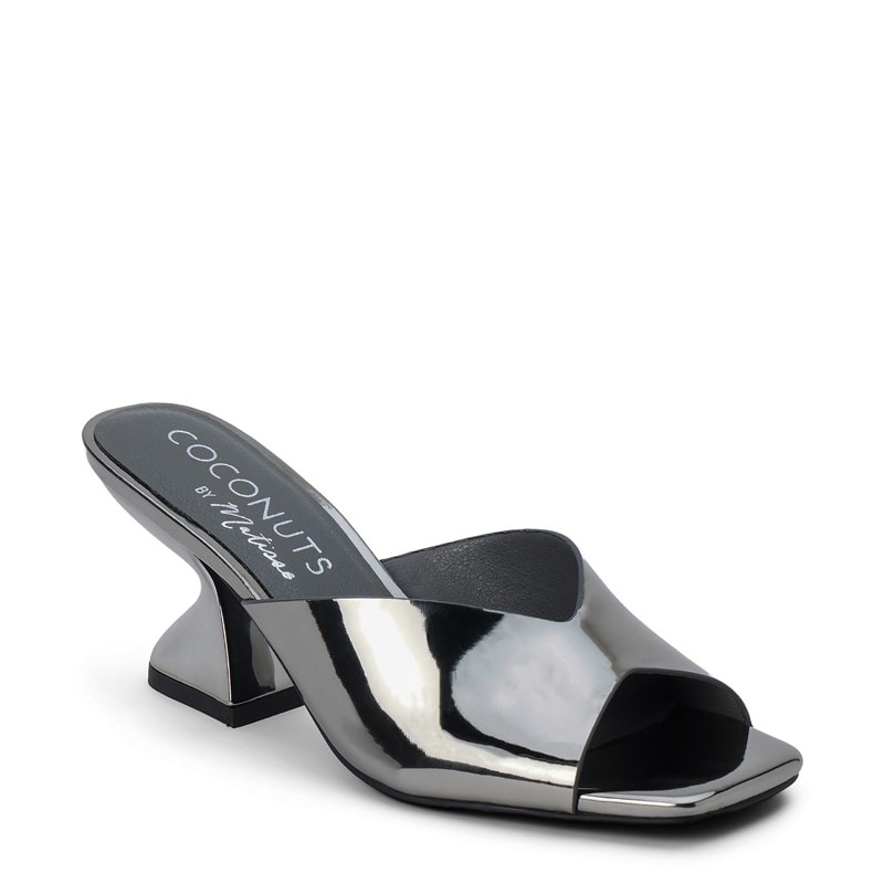 Coconuts Women's Soiree Single Band Block Heel Sandals (Pewter) - Size 8.0 M
