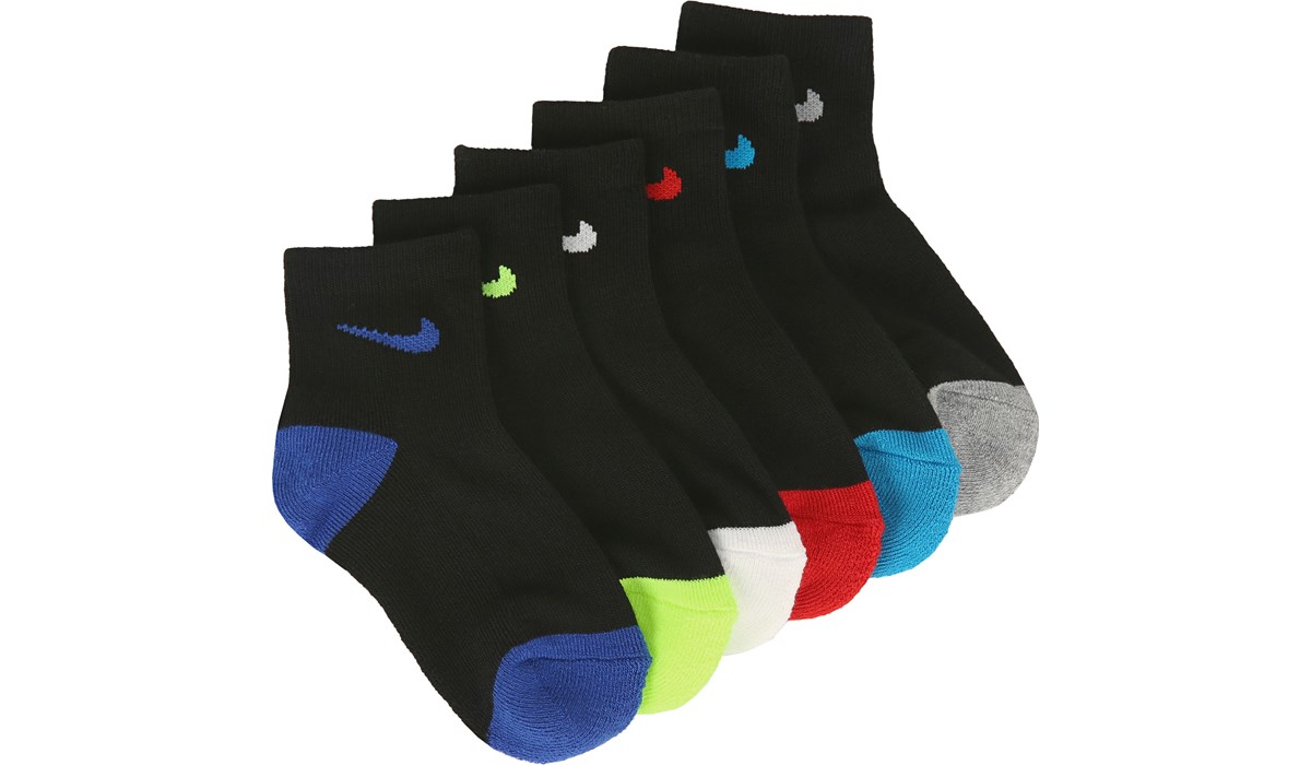 Kids' 6 Pack Youth X-Small Pop Color Cushioned Ankle Socks - Right
