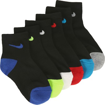 Kids' 6 Pack Youth X-Small Pop Color Cushioned Ankle Socks