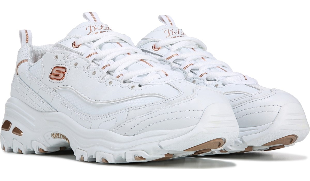 white skechers d'lites