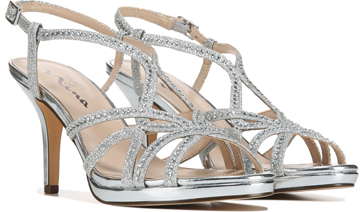 nina shoes silver heels