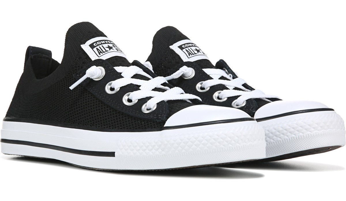 womens black and white converse