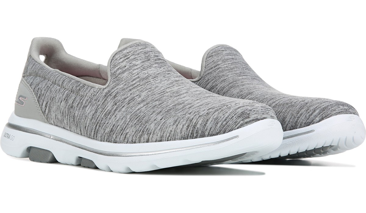 white skechers slip on tennis shoes