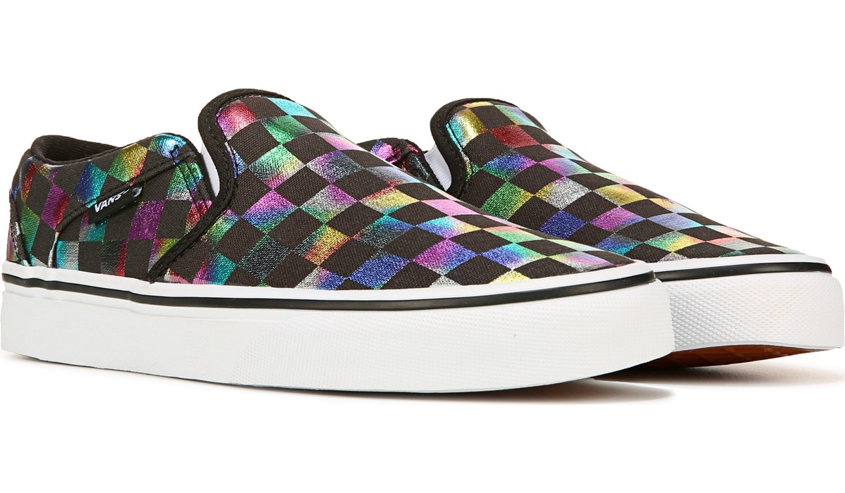 metallic checkerboard vans