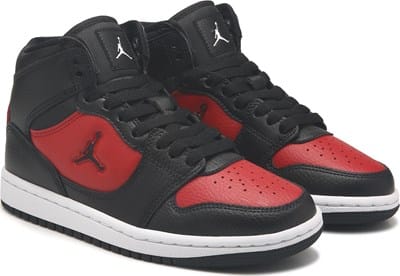 Kids' Jordan Court Connect Mid Top Sneaker Big Kid - Black/Red