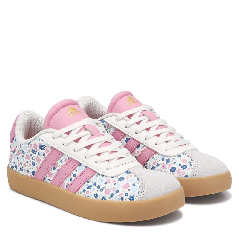 Adidas Kids' Vl Court 3.0 Sneaker Little/Big Kid Shoes (White) - Size 12.0 M