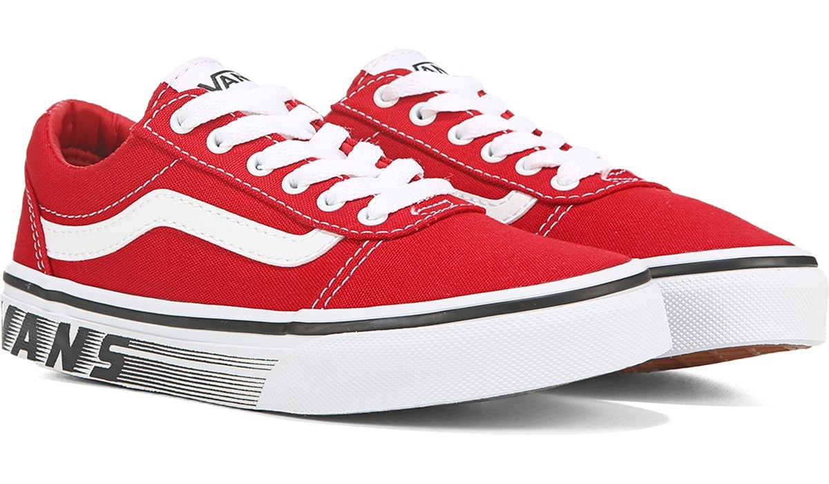 vans low top red and white