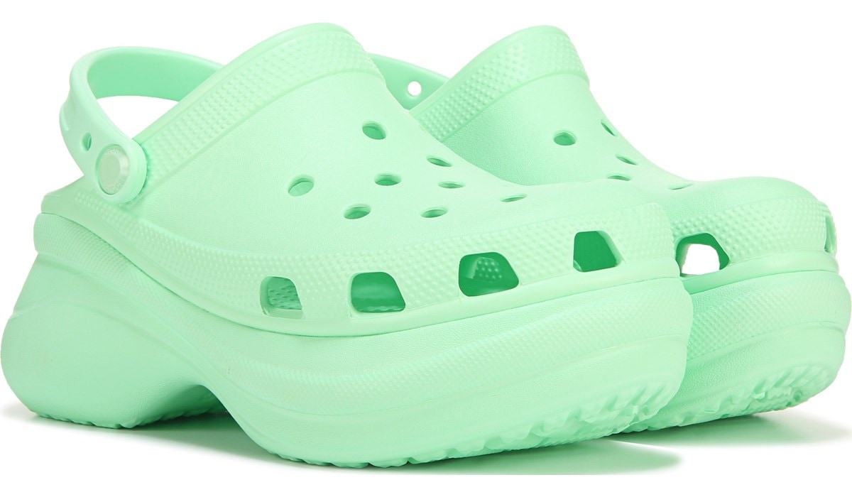 green platform crocs