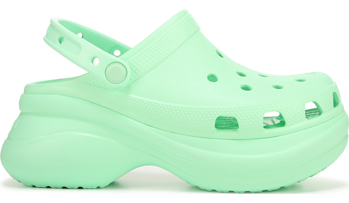 green platform crocs