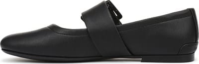 black tie beach wedding guest dress Women's Black Crinkled Glossy Leather Ballerina Flats