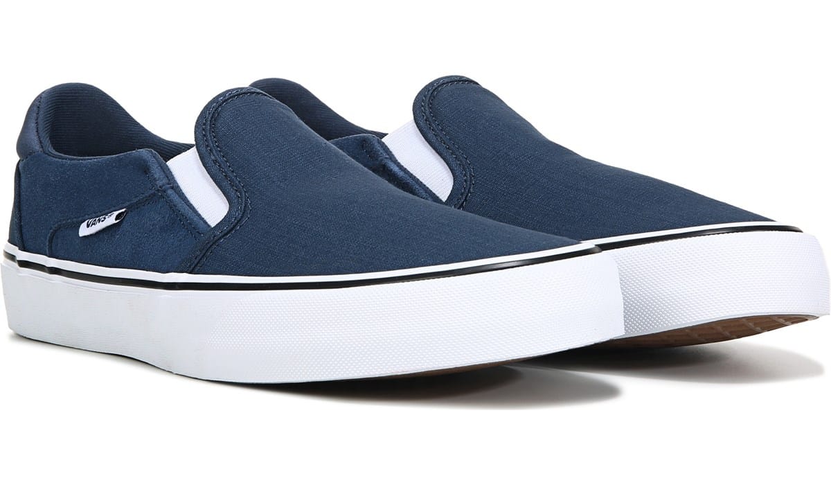 Vans Asher DX Men's Slip-On Shoes, Size: 10, Dark Blue