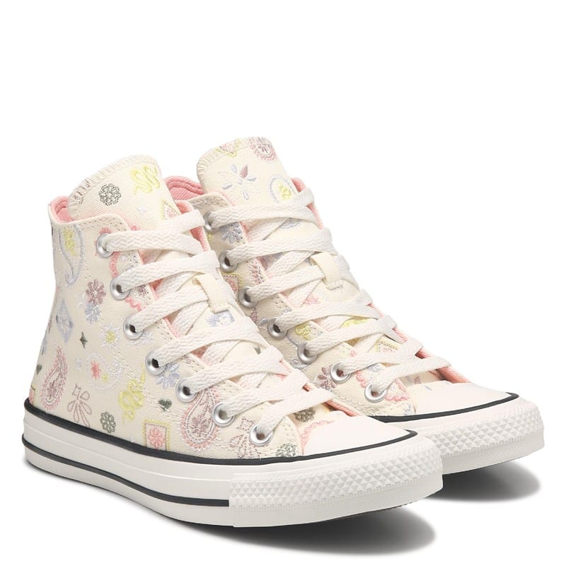 Converse Chuck Taylor All Star Hi Top Sneakers (Egret/Olive/Petal) - Size 5.0 M
