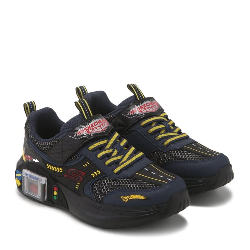 Skechers Kids' Skechers Garage Sneaker Little/Big Kid Shoes (Black/Navy/Yellow) - Size 13.0 M