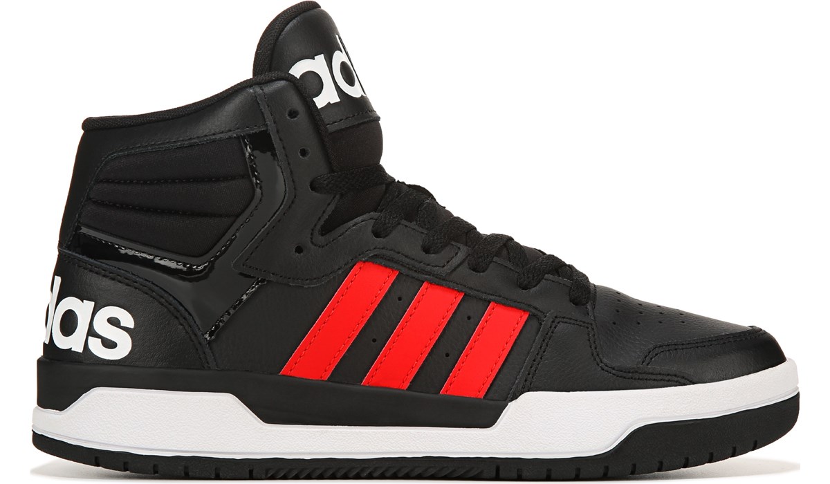 black and red high top adidas