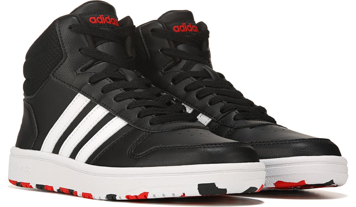 adidas black and white high top sneakers