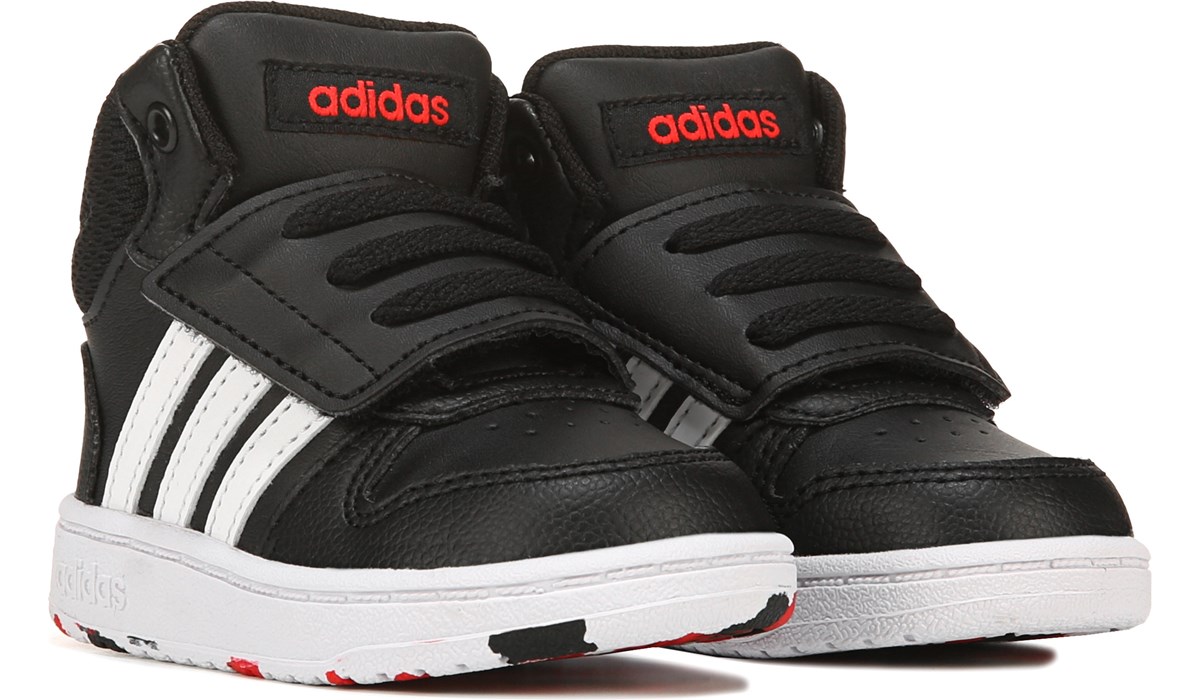 adidas Kids' Hoops 2 Top Toddler Black, Sneakers Athletic Shoes, Famous Footwear