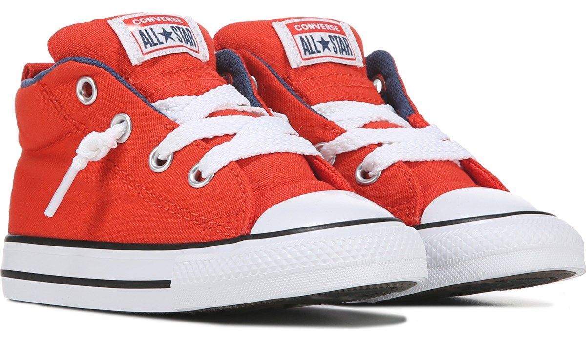 kids red high top converse