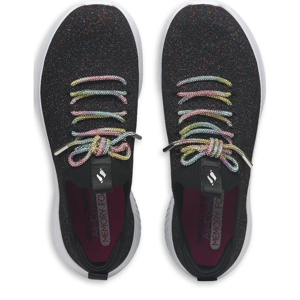 Skechers Kids' Ultra Flex Rhinestone Lace Sneaker Little/Big Kid