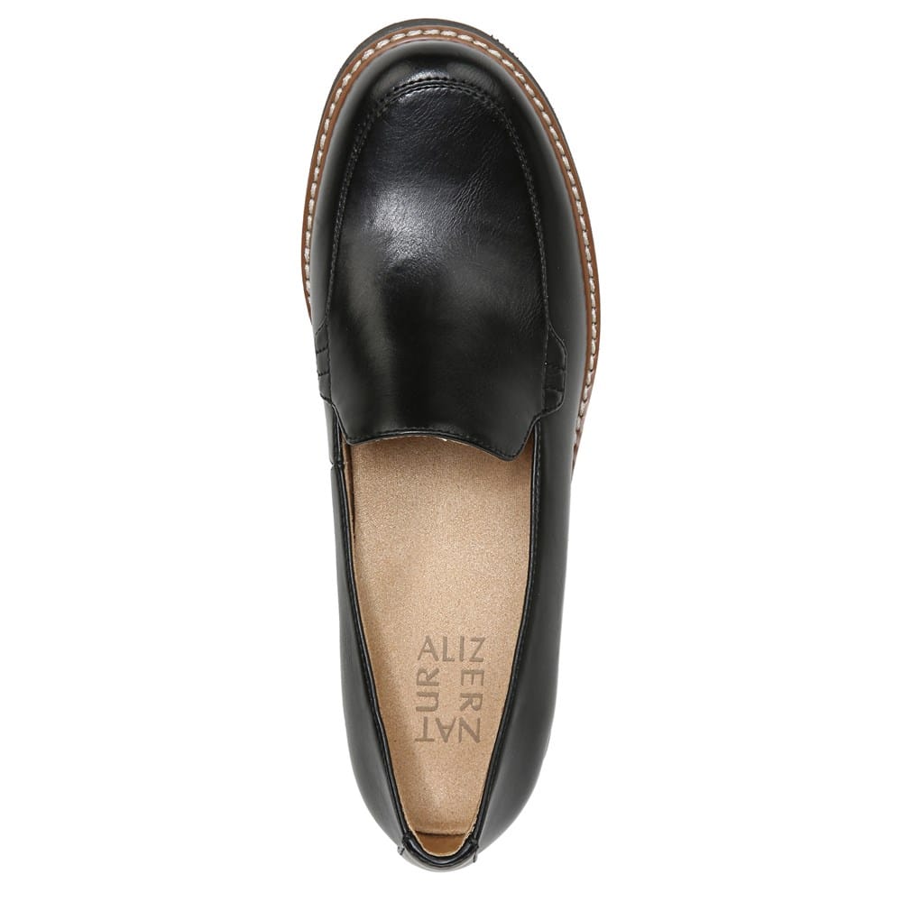 Naturalizer Cabaret Black Leather Slip-On Loafers with Contrast Welt, size 6 Amazon.com | Naturalizer Women main image 2
