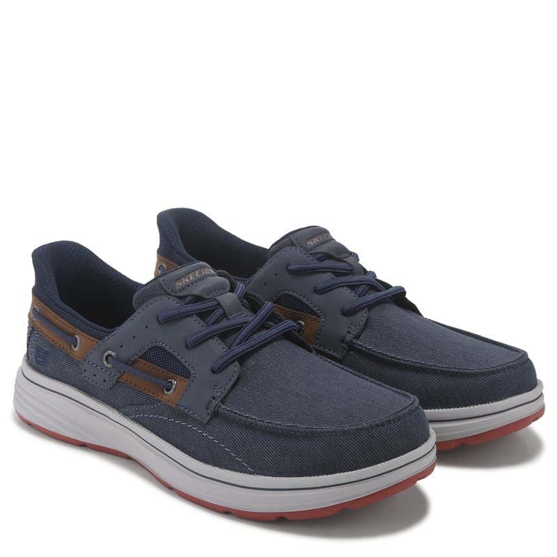 Skechers Men's Slip-ins Relaxed Fit: Troutt - Davey Shoes | Size 13.0 | Navy Blue | Metal