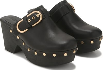 Women's Lacey Wood Style Clog - Black/Gold