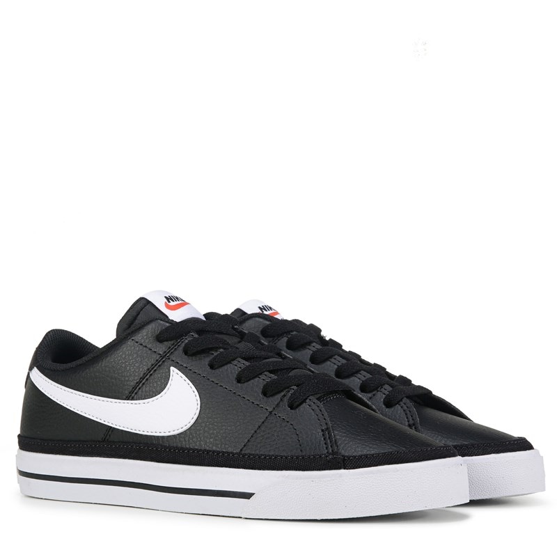 Nike Men's Court Legacy Leather Sneakers (Black/White) - Size 9.5 M