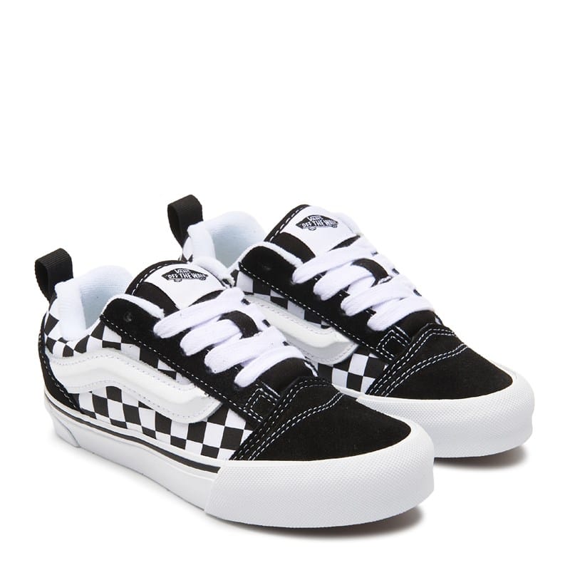 Vans Kids' Knu Skool Skate Shoe Little Kid Shoes (Black/White/Check) - Size 12.0 M