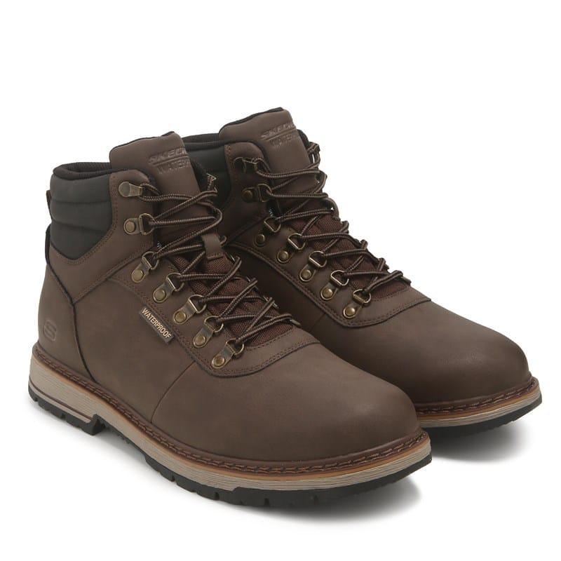 Skechers Men's Corado Lace Up Waterproof Boots (CHOCOLATE BROWN) - Size 13.0 2W