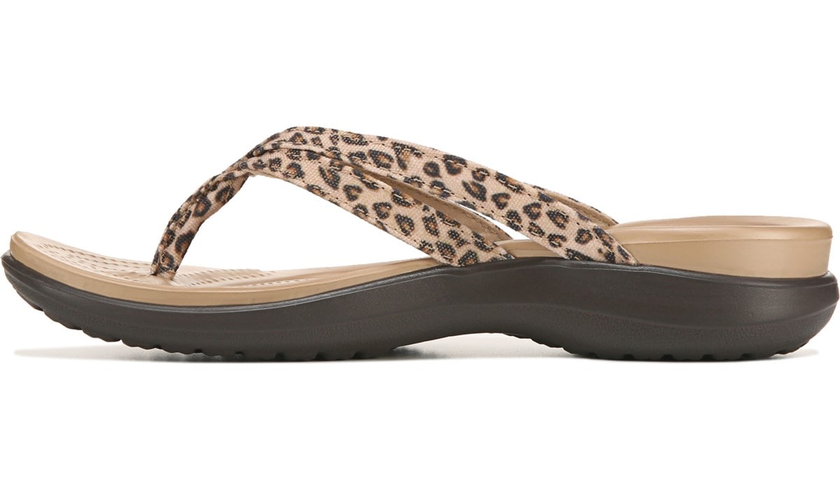 white crocs with cheetah print strap