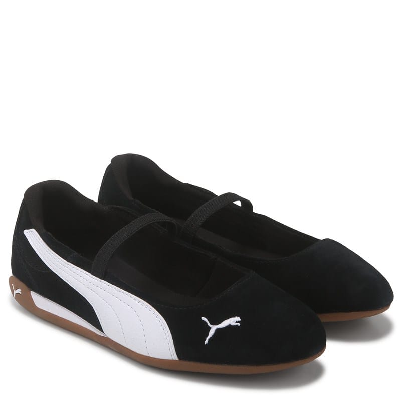 Puma Women's Replicatch Ballet Sneakers (Black/White) - Size 6.0 M