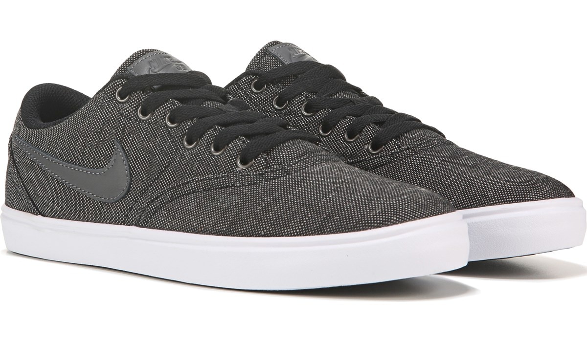 nike sb black and white check solar canvas trainers
