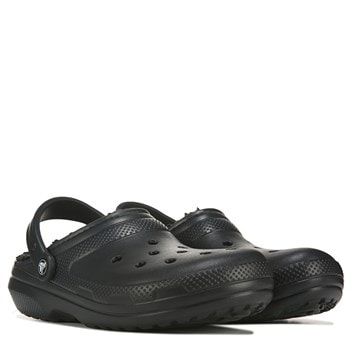 fuzzy crocs black