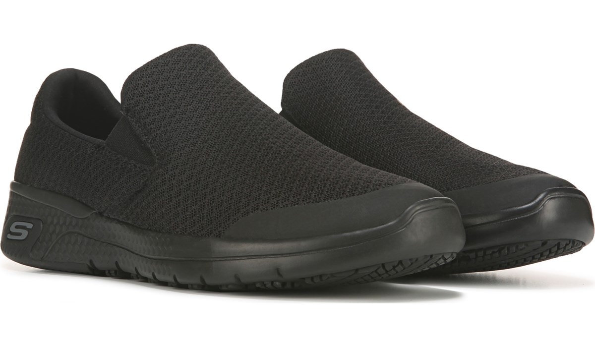 slip on black skechers