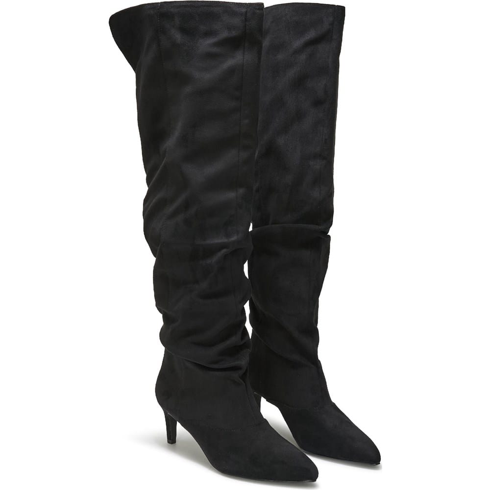 black women's dress boots Madden Girl Stassi Over the Knee Boot architectural proportion Dresses_Mini dresses chocolate brown LBD Heel Height:15 cm