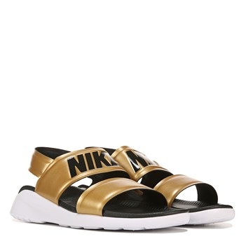 gold nike tanjun sandals