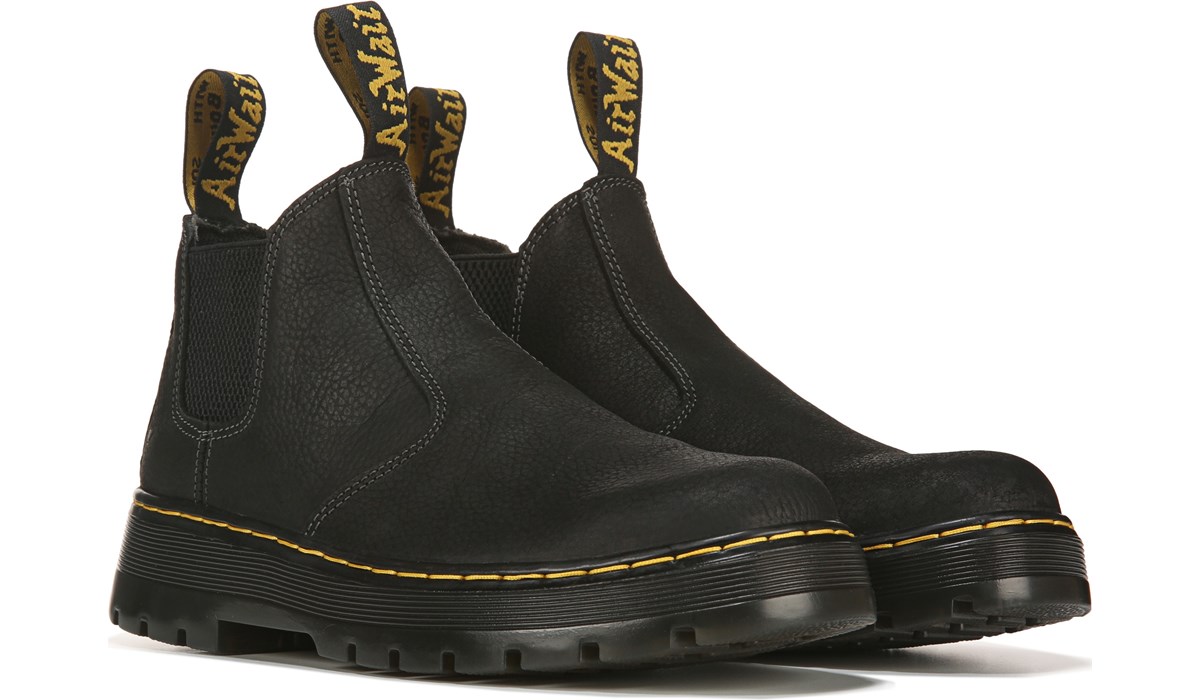 dr martens black slip on boots