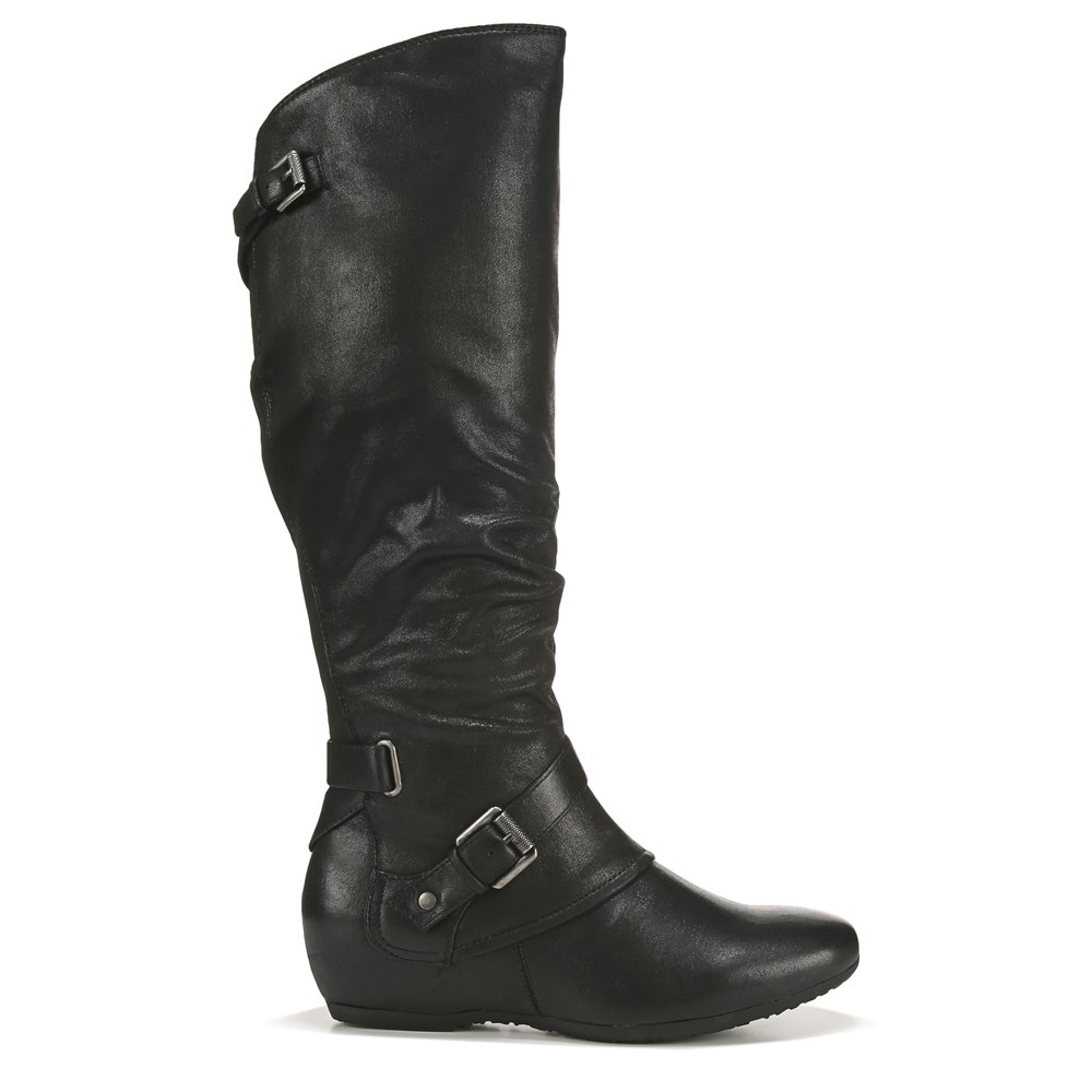 black flat boots size 5