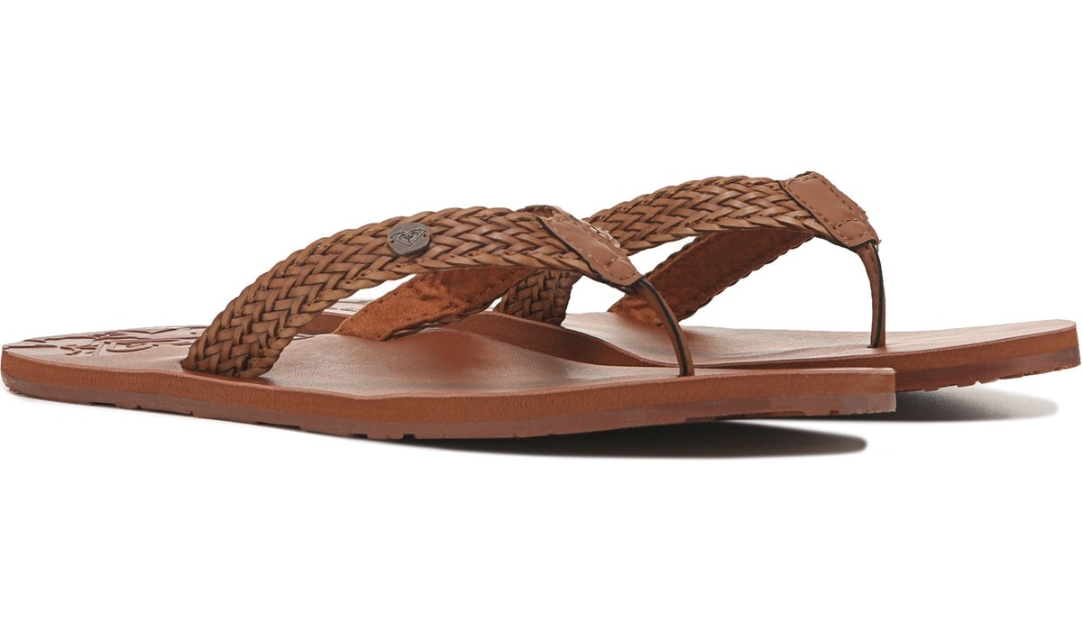 women's brown flip flops