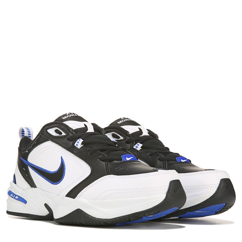 Nike Men's Air Monarch Iv Medium/X-Wide Walking Shoes (Black/White/Blue) - Size 9.0 4E