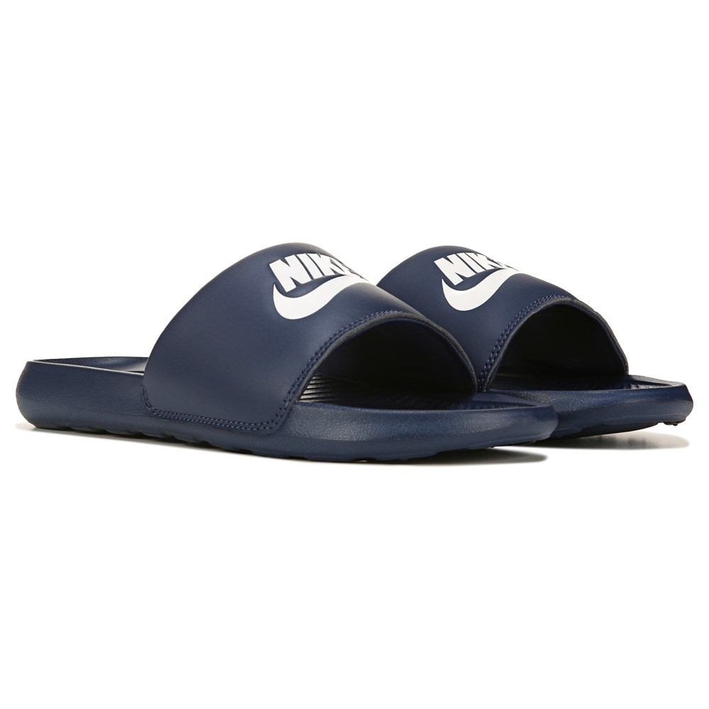 White Nike Mens Victori One Slide Sandal, Sandals