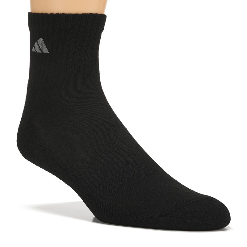 Adidas Men's 6 Pack Athletic Ankle Socks (Black) - Size 0.0 OT