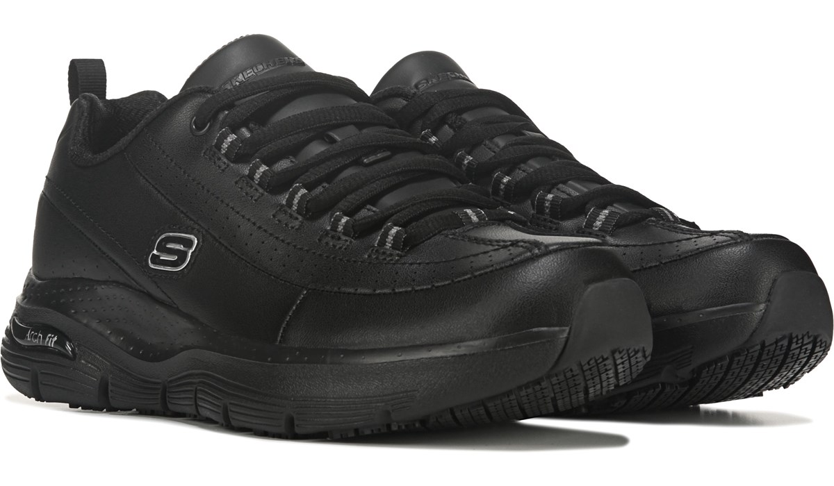 skechers womens black leather shoes