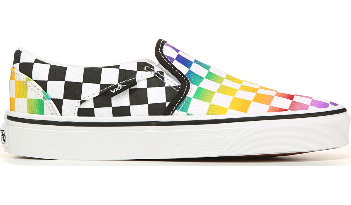 rainbow checkered vans famous footwear
