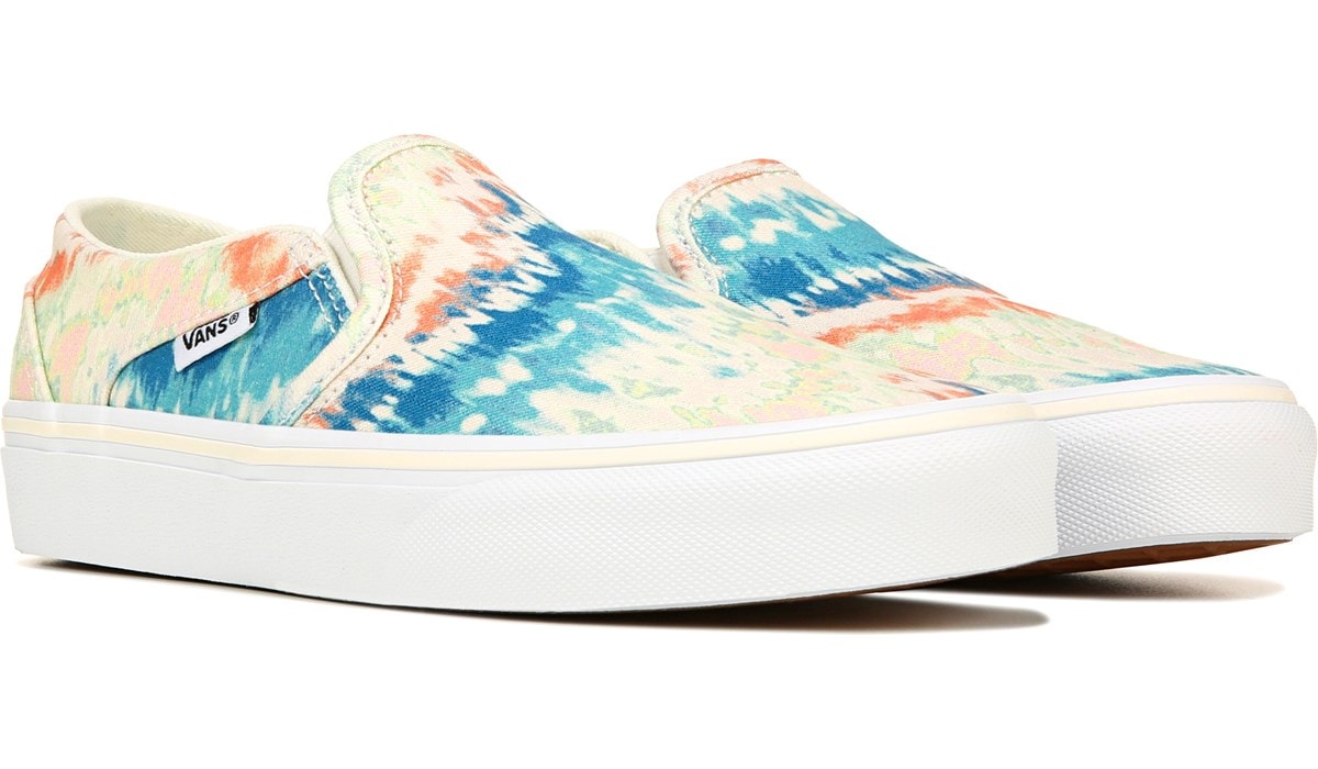 tie dye vans slip on womens